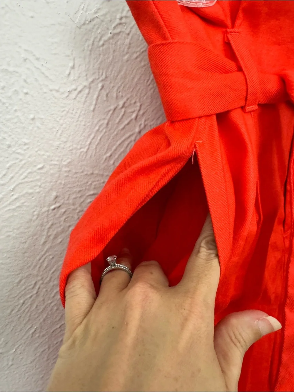 NWOT Banana Republic Coral Orange Linen Blend Paperbag Wide Leg Pants Size 2